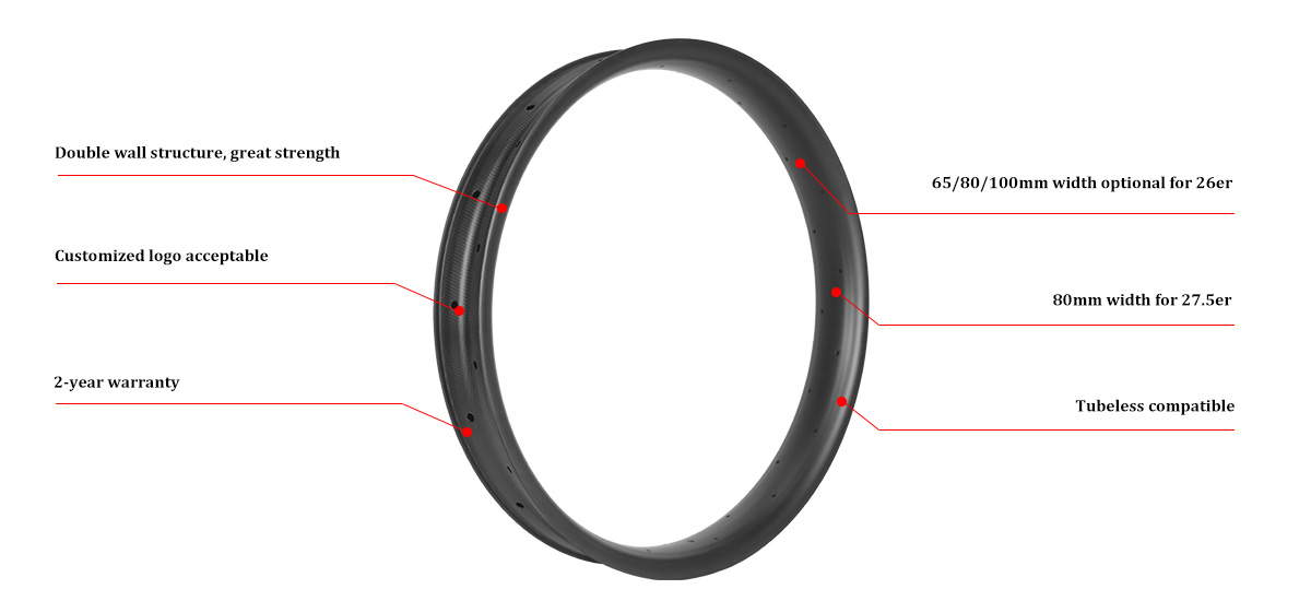 Caratteristiche principali del cerchio in carbonio Fat Bike