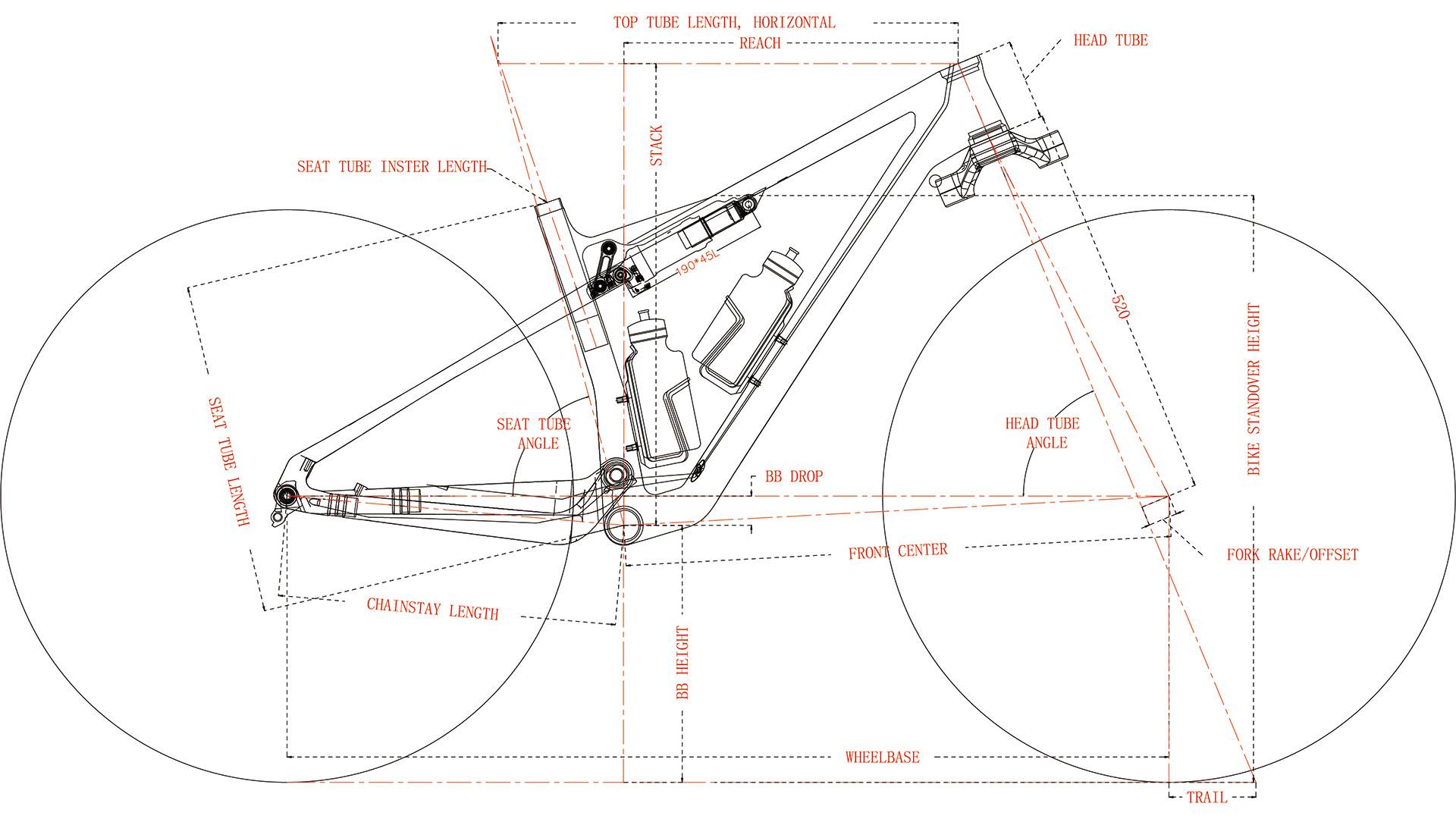 Telaio in carbonio a sospensione completa LightCarbon 29er Light XC Geometria LCFS980